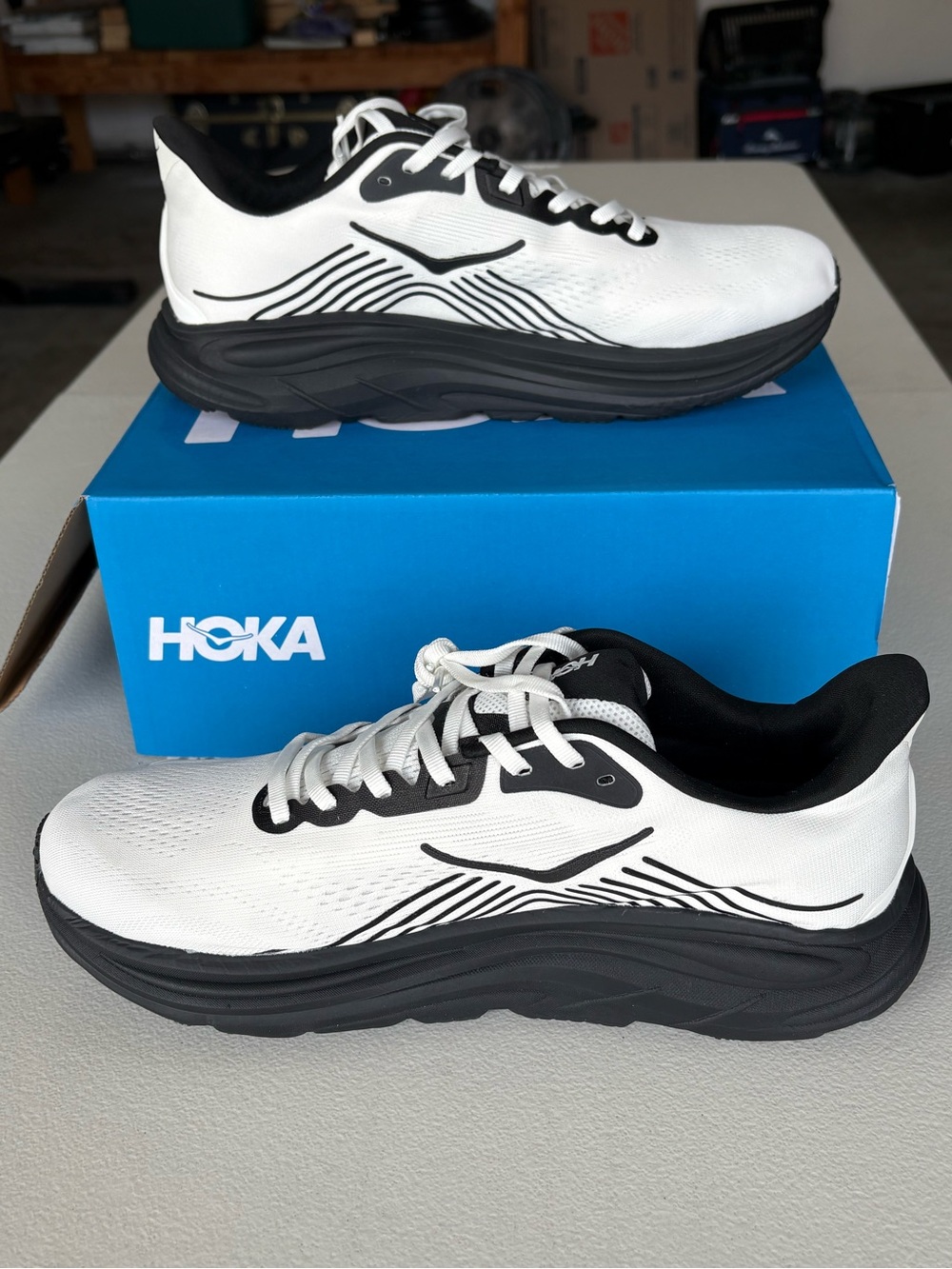 Hoka Clifton 11 Men’s White and Black Running Sneakers
